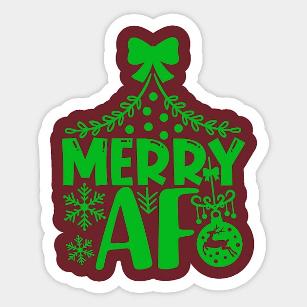 I'm Merry AF Sticker by WMKDesign